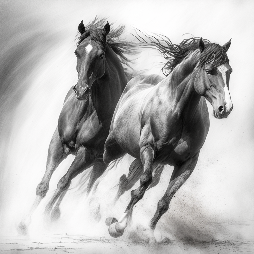 TrdX Black & White Horses 1
