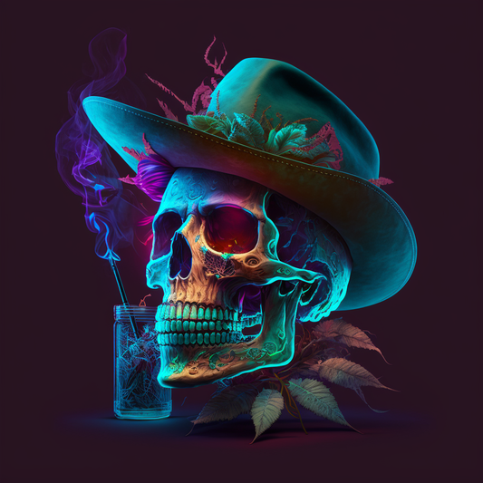 Neon Skull Blue Tijuana