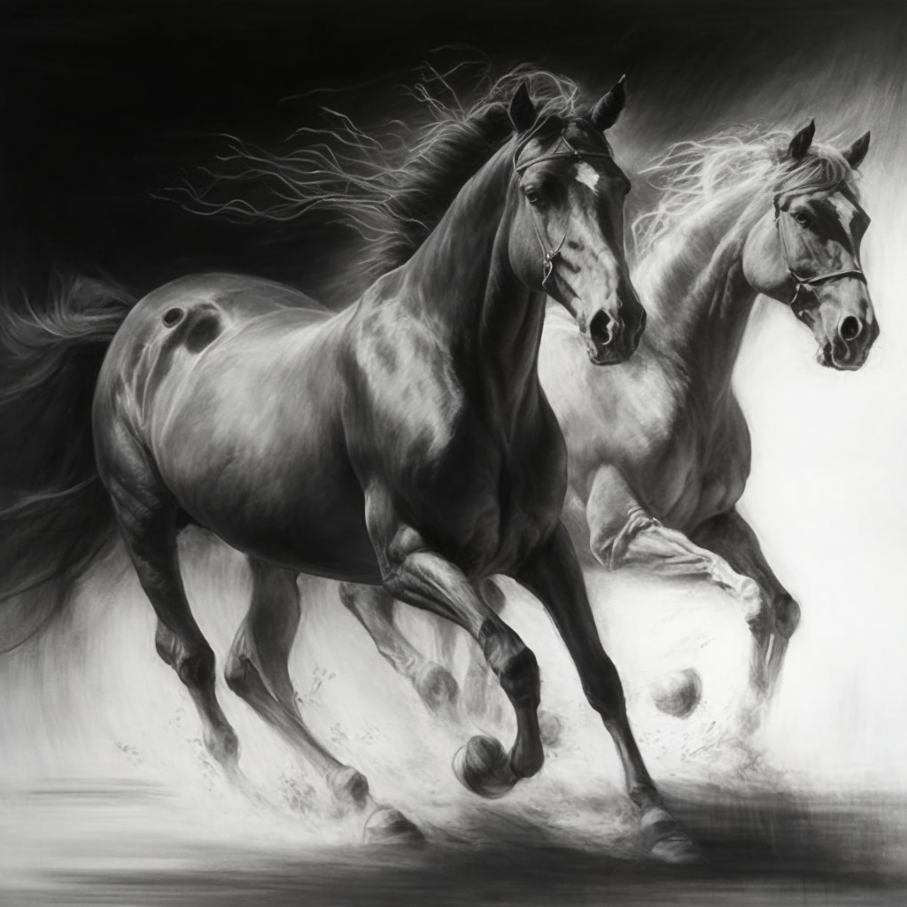 TrdX Black & White Horses 4