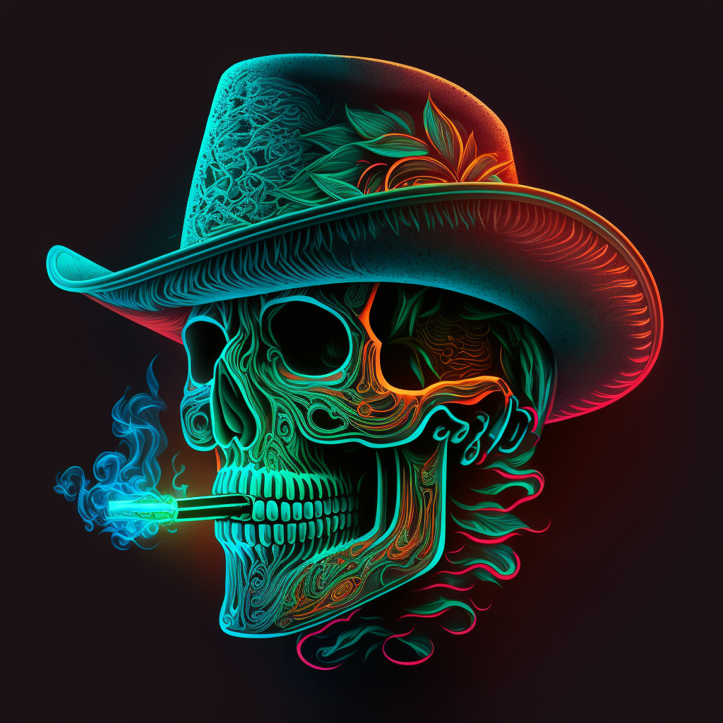 Neon Skull Smoke Skull